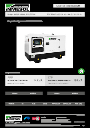 Groupes électrogènes à diesel INMESOL IQ-016