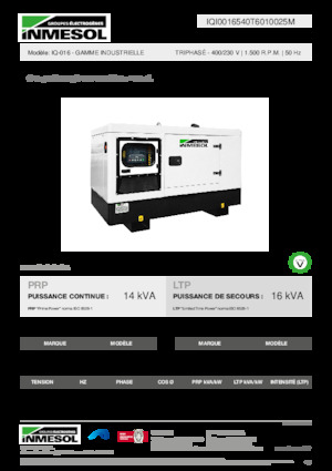 Groupes électrogènes à diesel INMESOL IQ-016