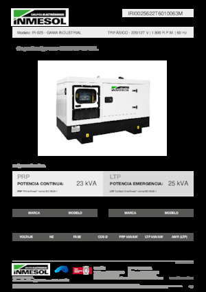 Groupes électrogènes à diesel INMESOL IR-025
