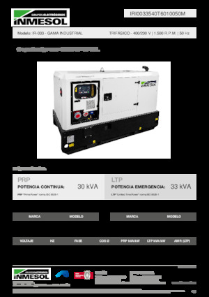 Groupes électrogènes à diesel INMESOL IR-033