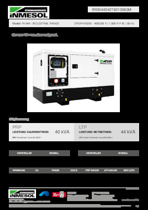 Groupes électrogènes à diesel INMESOL IR-044