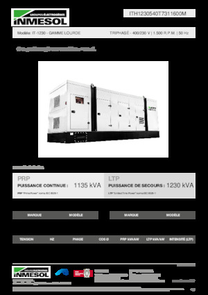 Groupes électrogènes à diesel INMESOL IT-1230