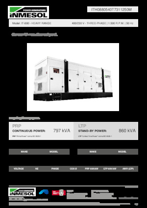 Groupes électrogènes à diesel INMESOL IT-880