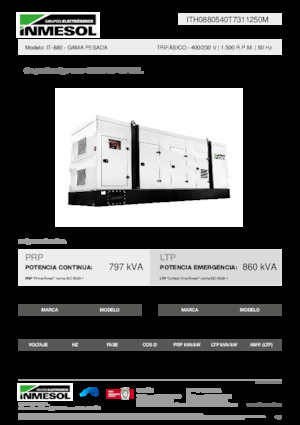 Groupes électrogènes à diesel INMESOL IT-880