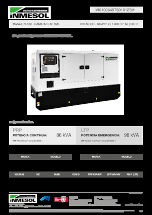 Groupes électrogènes à diesel INMESOL IV-100