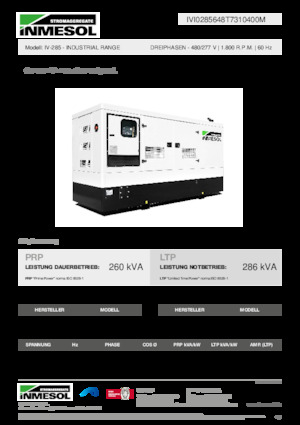 Groupes électrogènes à diesel INMESOL IV-285
