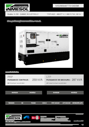 Groupes électrogènes à diesel INMESOL IV-295