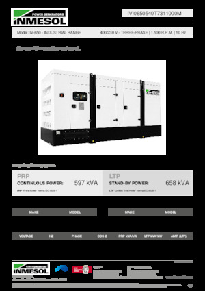 Groupes électrogènes à diesel INMESOL IV-650