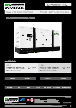 Groupes électrogènes à diesel INMESOL IV-775