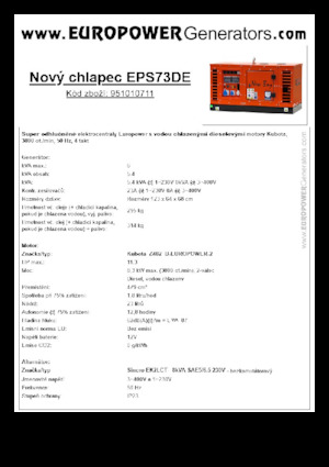 Groupes électrogènes à diesel Europower New Boy EPS73DE (S)