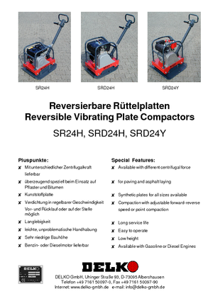 Plaques vibrantes réversibles Delko SRD 24 H