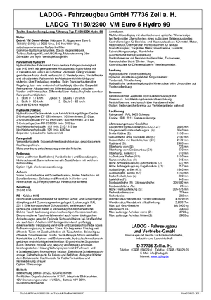 Véhicules communaux multi-usages à diesel diesel Ladog T 1150/2300 T3