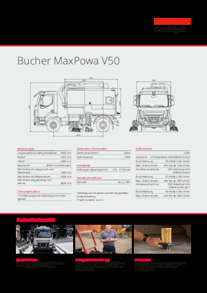 Camions à double balayeur Bucher-Schörling MaxPowa V50m