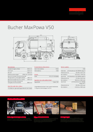 Camions à double balayeur Bucher-Schörling MaxPowa V50m