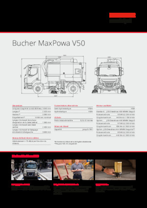 Camions à double balayeur Bucher-Schörling MaxPowa V50m