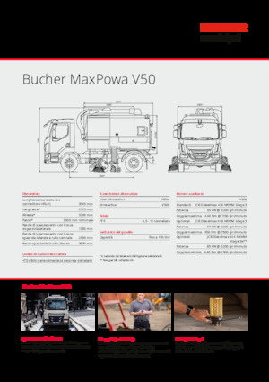 Camions à double balayeur Bucher-Schörling MaxPowa V50m