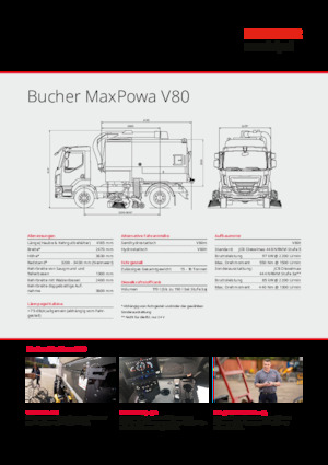 Camions à double balayeur Bucher-Schörling MaxPowa V80h