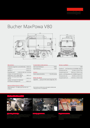 Camions à double balayeur Bucher-Schörling MaxPowa V80h