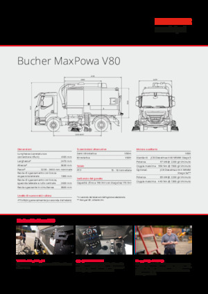 Camions à double balayeur Bucher-Schörling MaxPowa V80h