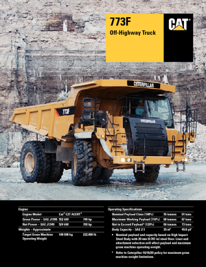 Tombereaux Rigides Caterpillar 773F