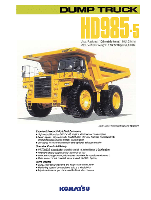 Tombereaux Rigides Komatsu HD985-5
