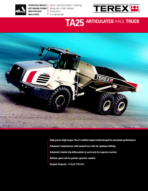 Tombereaux articulés Terex TA 25
