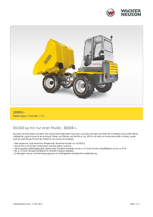 Bennes sur pneus Neuson 10001