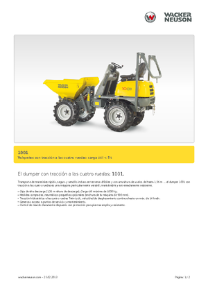 Bennes sur pneus Neuson 1001