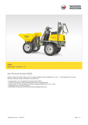 Bennes sur pneus Neuson 1001