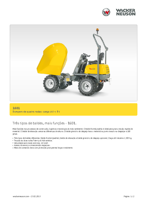 Bennes sur pneus Neuson 1601