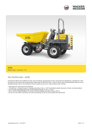 Bennes sur pneus Neuson 6001