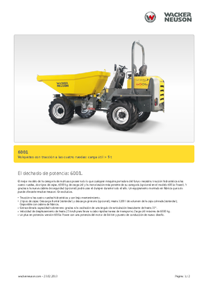 Bennes sur pneus Neuson 6001
