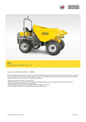 Bennes sur pneus Neuson 9001