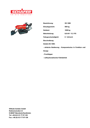 Bennes à chenilles SCHÄFER DS 1000