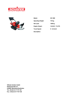 Bennes à chenilles SCHÄFER DS 1200