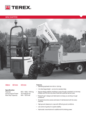 Bennes sur pneus Terex HD 1200