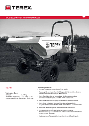 Bennes sur pneus Terex TA 3.5 SH