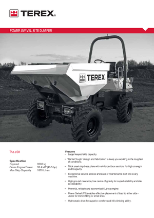 Bennes sur pneus Terex TA 3.5 SH