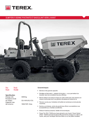Bennes sur pneus Terex TA 3