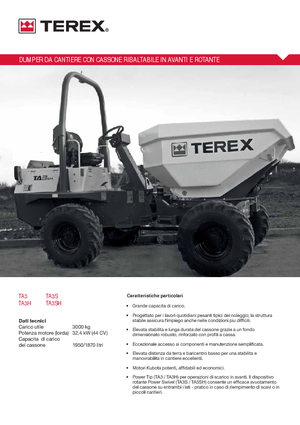 Bennes sur pneus Terex TA 3