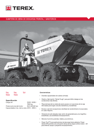 Bennes sur pneus Terex TA 5 S