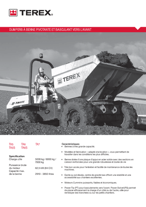 Bennes sur pneus Terex TA 5 S