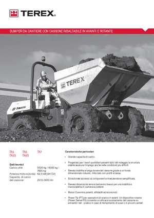 Bennes sur pneus Terex TA 5 S