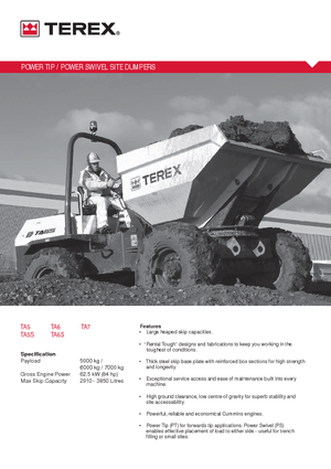 Bennes sur pneus Terex TA 5 S