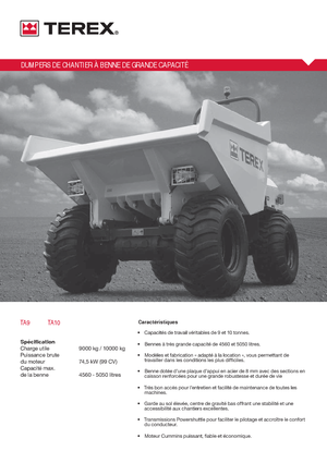 Bennes sur pneus Terex TA 9