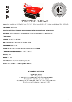 Bennes à chenilles Camisa TP 580