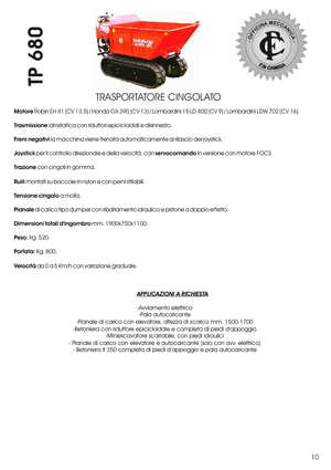 Bennes à chenilles Camisa TP 680