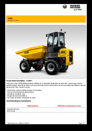 Bennes sur pneus Wacker Neuson DW90