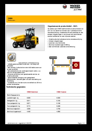 Bennes sur pneus Wacker Neuson DW90