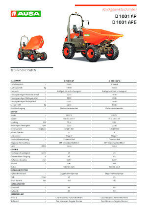 Bennes sur pneus Ausa D 1001 APG